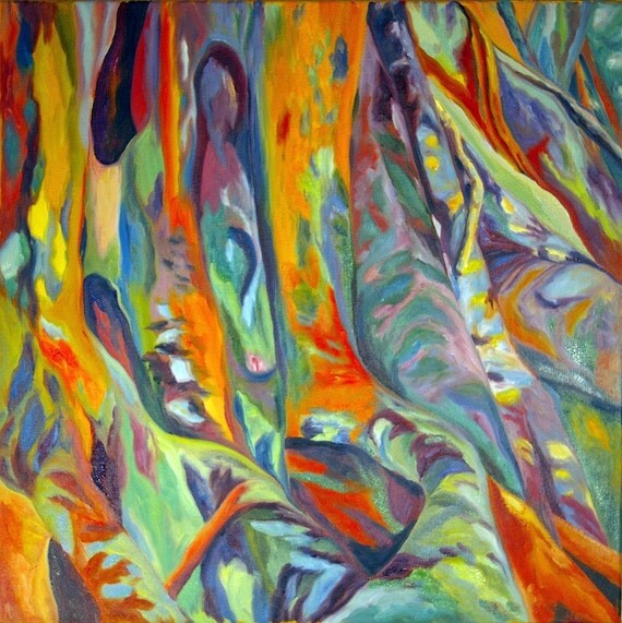 Banyan Tree Roots Original Fine Art Landscape Painting