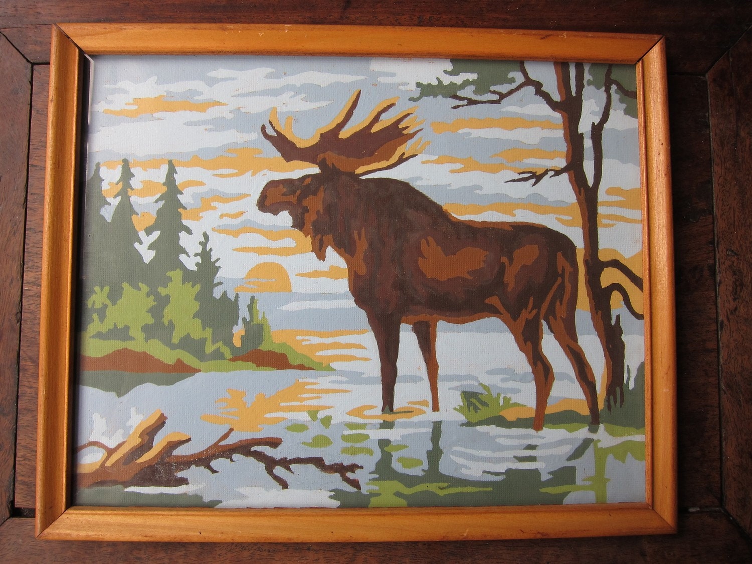 big moose paint by numbers sixties era by runawayvintage on Etsy