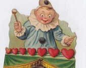 Vintage Valentine Clown Cut Out Stand Up Card vvc006