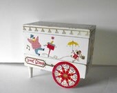 Vintage Wood Hurdy Gurdy Music Jewelry Box by Earl Bernard