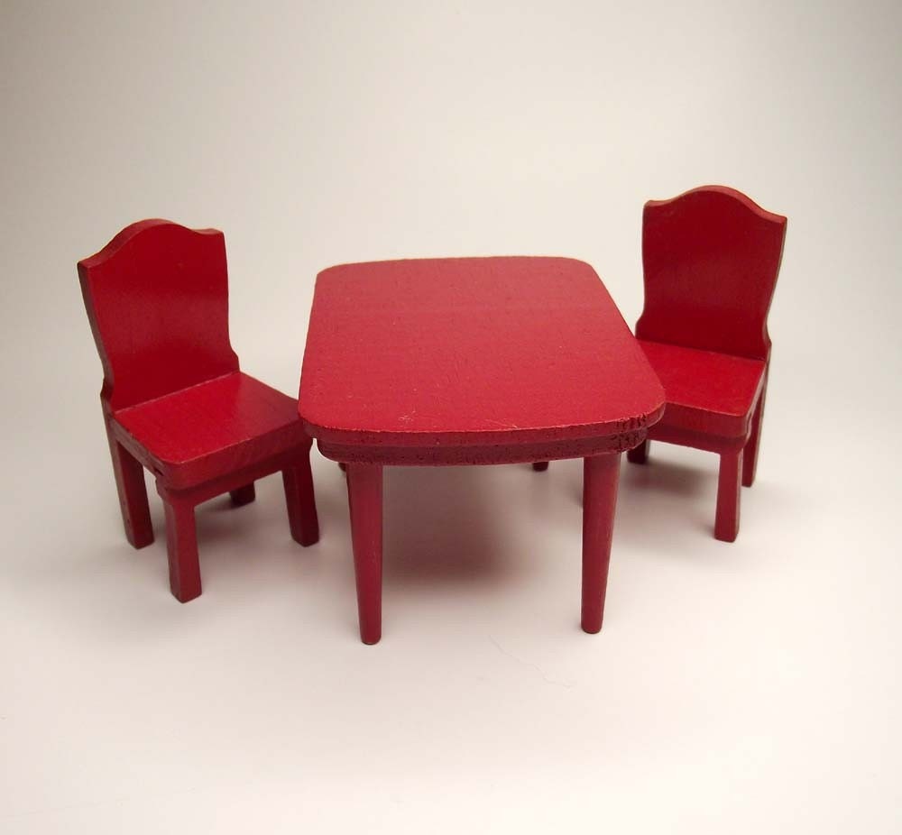 Kitchen Table and Chairs in Red by RetroVintageBazaar on Etsy
