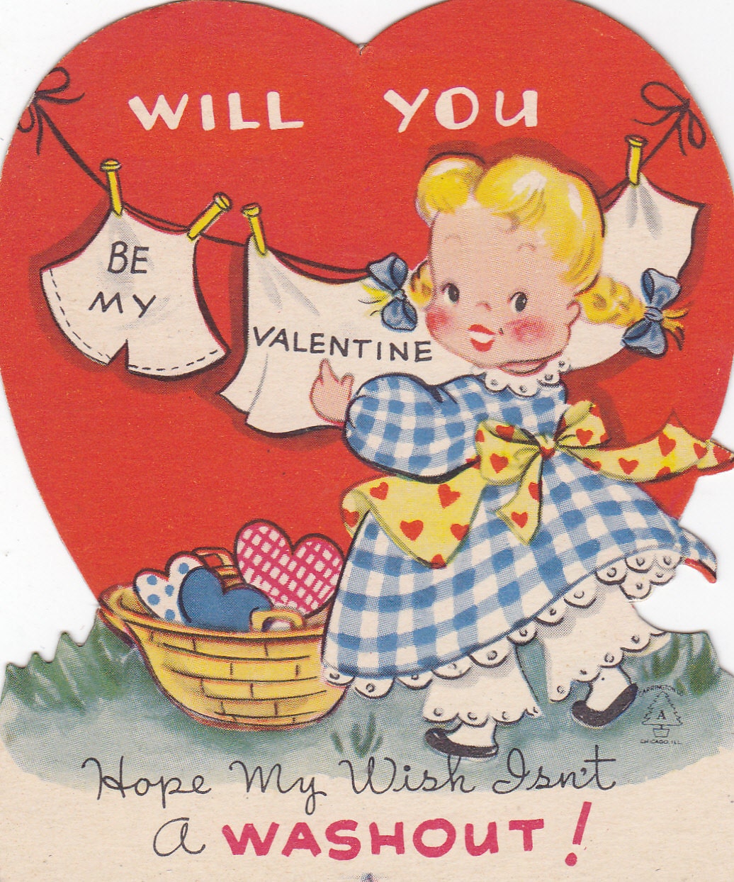 Vintage Valentines Day Card UnUsed 1940 s 018
