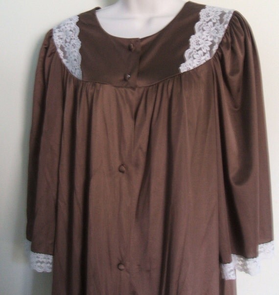 Vintage Long Chocolate Brown Nightgown by by TeeniesPricelessVint