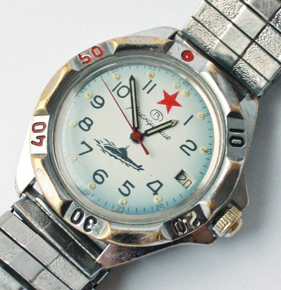 Vintage Soviet Russian Army Watch Vostok by ClockworkUniverse