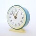 Vintage mechanical alarm clock Vitjaz from Russia Soviet Union turqouise colour