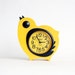 Vintage Russian mechanical alarm clock Slava from Soviet Union period yellow chicken easter