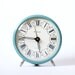 Vintage alarm clock Jantar from Soviet Union era turquoise color clock