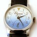 Vintage soviet Russian unisex wristwatch Zim Pobeda blue color watch