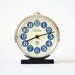 Vintage Russian mechanical alarm clock Slava from Soviet Union period blue alarm clock