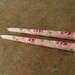 Hand Painted Pink Rose Tapered Candles Set Ten Inch Cottage Chic