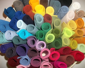 Wool Felt sheets pack of 20 any colors 9 x 12