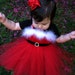 Christmas Tutu Dress Santa tutu for parades pageants and pictures with matching hair bow