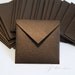 Shimmer Dark Chocolate Brown Mini Square Envelope, Set of 12, Size: 3 3/16 x 3 3/16