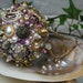 Ornament Purple and Gold Art Piece OOAK Vintage Jewelry Assemblage