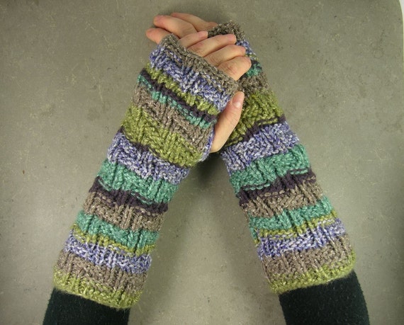 knit fingerless gloves fingerless mittens long arm by piabarile