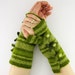 Fingerless mittens arm warmers fingerless gloves arm cuffs light olive green women eco friendly recycled wool curationnation