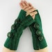 felted fingerless gloves wrists warmers eco friendly arm warmers fingerless mittens arm cuffs women teal green recycled wool