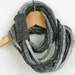 LAST ONE Scarf necklace loop scarf infinity neck wrap neck warmer knit grey black ombre knit necklace fall winter curationnation