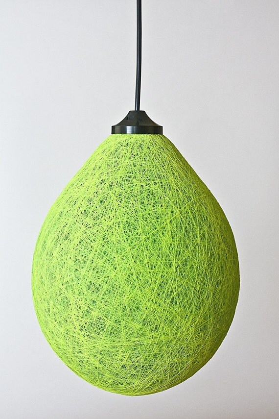 Bubble lamp lampshade lime green by FiligreeCreations on Etsy