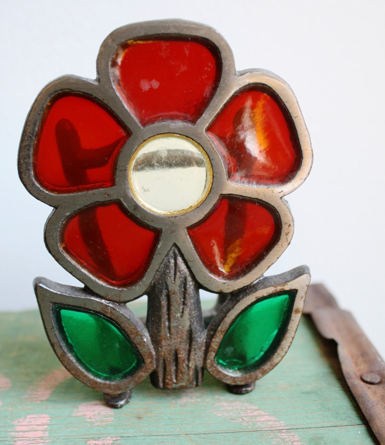 Stained Glass Flower Napkin Holder FREE SHIPPING