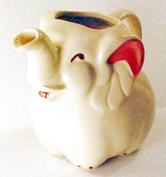 Vintage Pottery Elephant Pitcher Shawnee Sale by TangoPony on Etsy