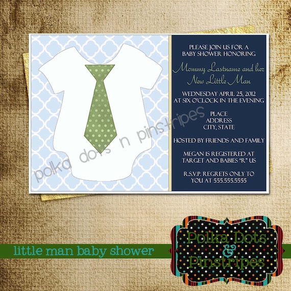Little Man Baby Shower Invitation by UtahPolkaDots on Etsy