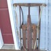 antique wood sled, fire fly