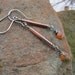Mixed Metal, Sterling Silver and Copper Dangle Earrings with Hessonite Garnets -SALE