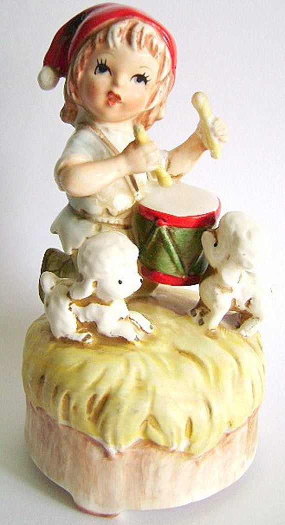 VINTAGE MUSIC BOX HUMMEL LIKE DRUMMER BOY by YOURGRANDMASSTASH