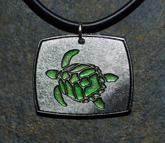 Items similar to Pewter Turtle Pendant Necklace on Etsy