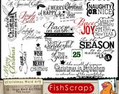 WordArt (Christmas) Scrapbooking Titles - Happy Holidays - Christmas Graphics - Word Art for Card Making & Printing Il_170x135