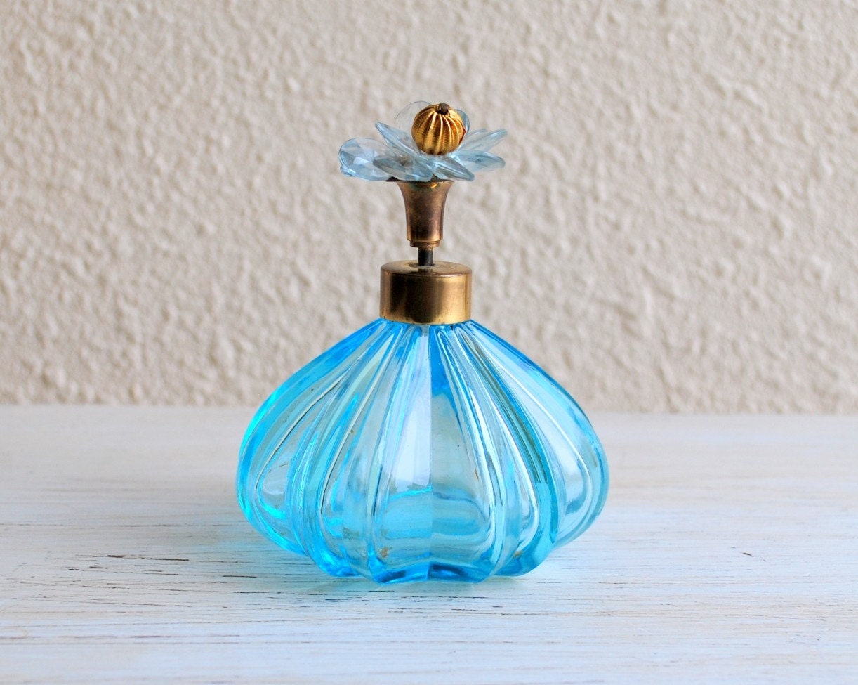 Beautiful Blue Vintage Perfume Bottle