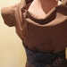 Cowl Neck Upcycled Boyfriend Tunic in Dark Brown with Necktie Belt - made from man's dress shirt and neckties - Womens Upcycled Clothing