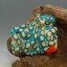 Large-Hole Turquoise-Ringed Octopus- Lampwork Sculpture Bead- SRA