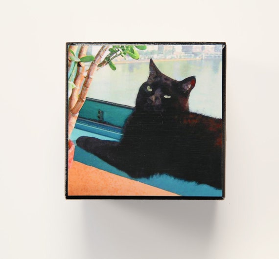 Large Keepsake Box Cat Lover Gift Black Cat Pet by DeborahJulian