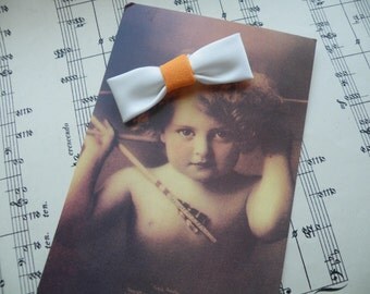 50% off this item, enter LOVE99 at checkout, Vintage Hair Bow, Hair Accessory, White Bow, Bow, Hair Bow, Bow Tie, Vintage Hair Accessory