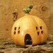 Pumpkin Fairy House/Night Light -Larger Size - Handmade, Wheel Thrown
