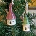 Little House Christmas Ornaments -Set of 2 / Porcelain - Handmade, Wheel Thrown