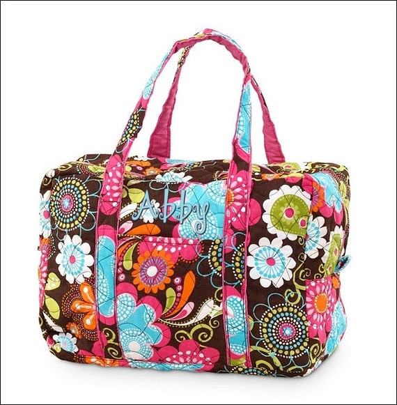 Personalized Quilted Travel Bag - Pretty Paisley