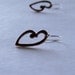 Mixed metal copper sterling silver hammered oxidized Heart shaped earrings made in Maine under 20 Valentaine gift