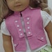 Detailed Pink Vest, Bunny Print Skirt And T-Shirt For American Girl Or Similar 18-inch Dolls