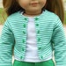 Striped Knit Jacket And Green Capri Outfit For American Girl Or Similar 18-Inch Dolls