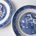 Classic Blue and White Chop Plates Set of Four