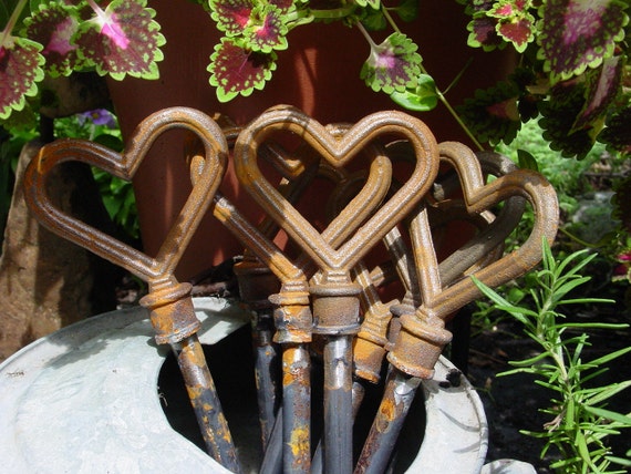 Eight 8 Heart Hose Guides Cast Iron welded to Steel for