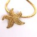 SALE Starfish Vintage 1970s 80s Gold Necklace