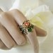 Vintage Rose Ring- Antique Brass- Adjustable- Last One