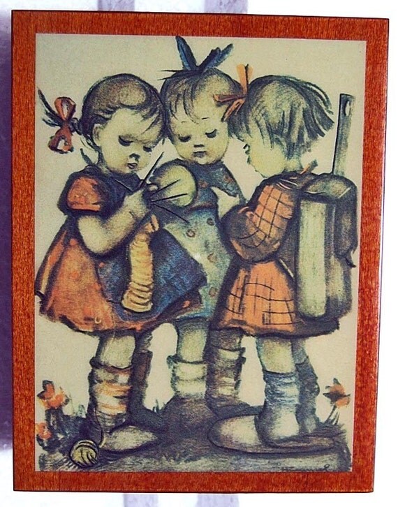 Vintage Wooden Hummel Music Box Made in Italy Impossible