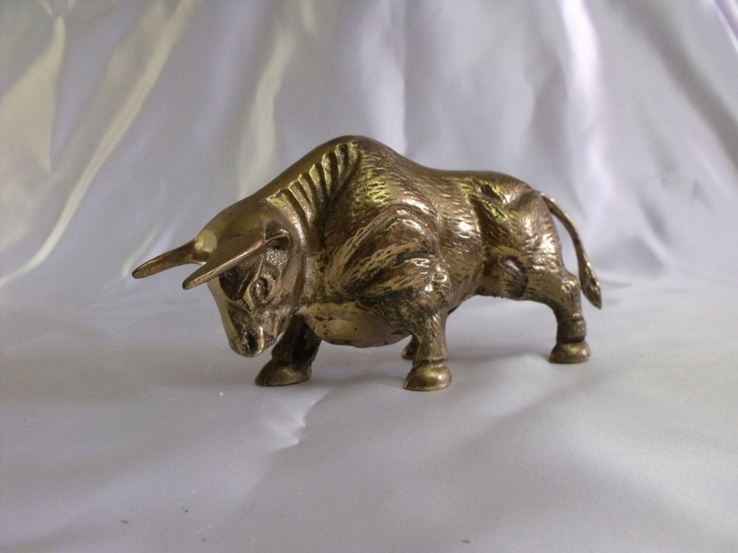 PRICE REDUCED Vintage Brass Bull Sculpture by CreativeRealmDesigns