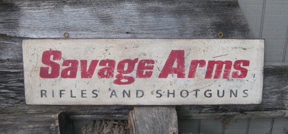 Vintage Savage Arms Rifles & Shotguns Trade Sign