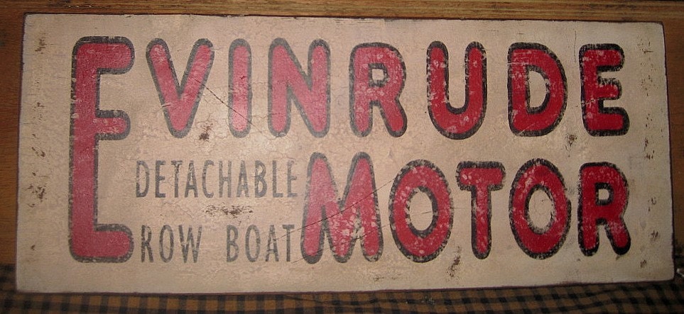 Vintage Evinrude Outboard Motors Trade Sign